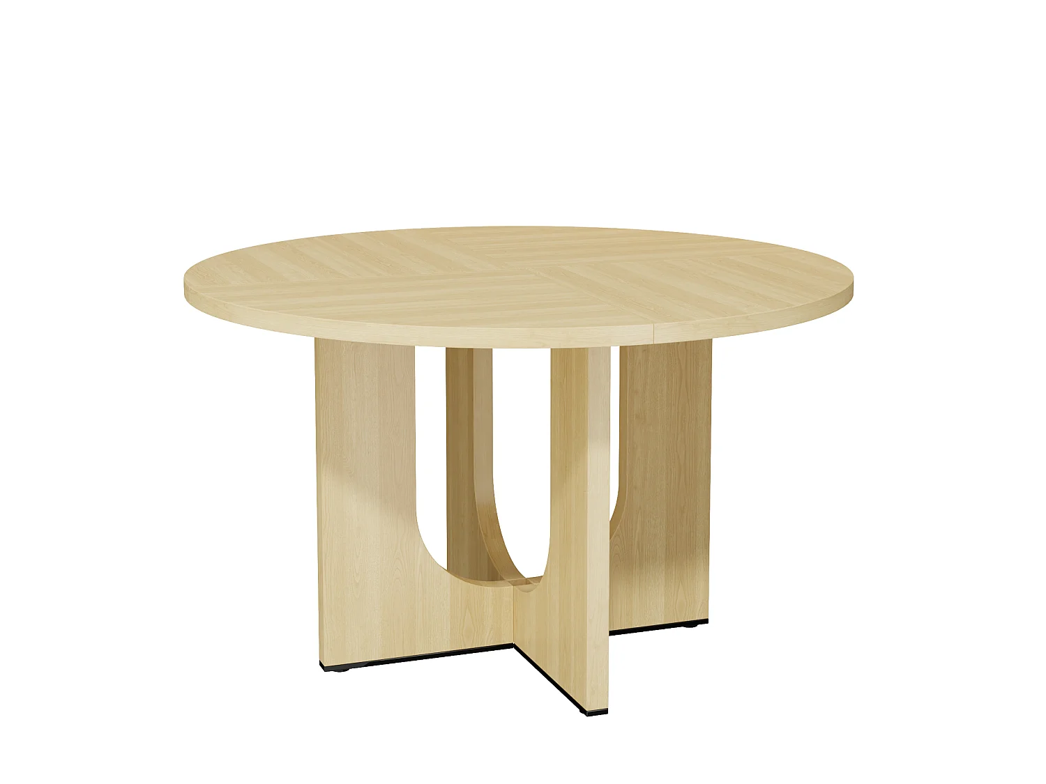 Table à manger ronde 120 cm pour 4 à 6 couverts, design scandinave minimaliste - MDF - 120 x 120 x 75 cm - Chêne