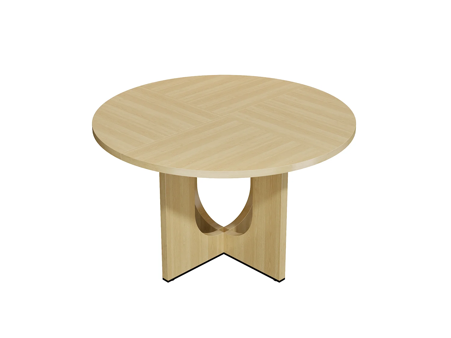Table à manger ronde 120 cm pour 4 à 6 couverts, design scandinave minimaliste - MDF - 120 x 120 x 75 cm - Chêne