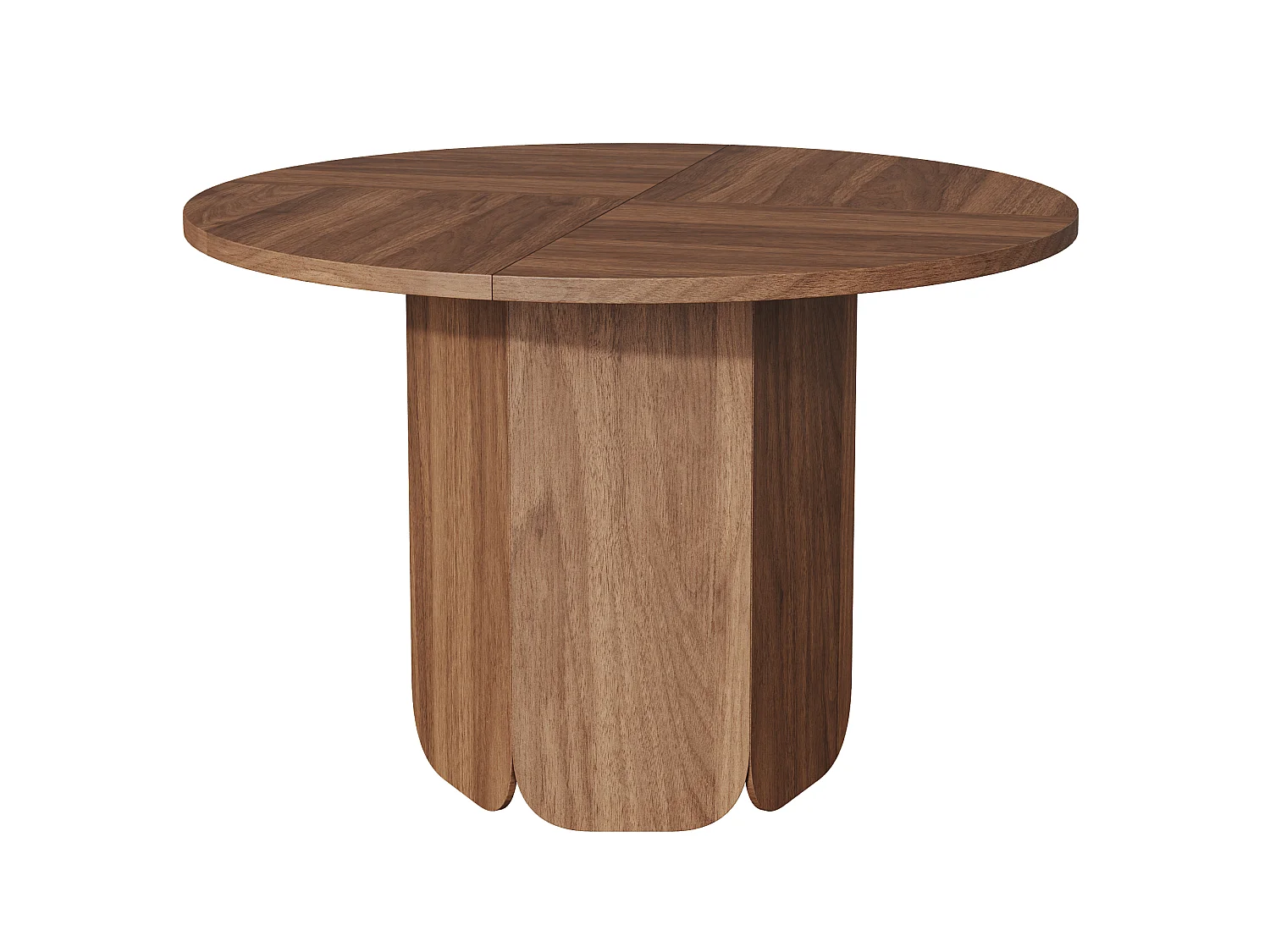 Runder Esstisch, 120 cm Durchmesser, für 4 bis 6 Personen, minimalistisches skandinavisches Design – MDF – 120 x 120 x 75 cm – Nussbaum