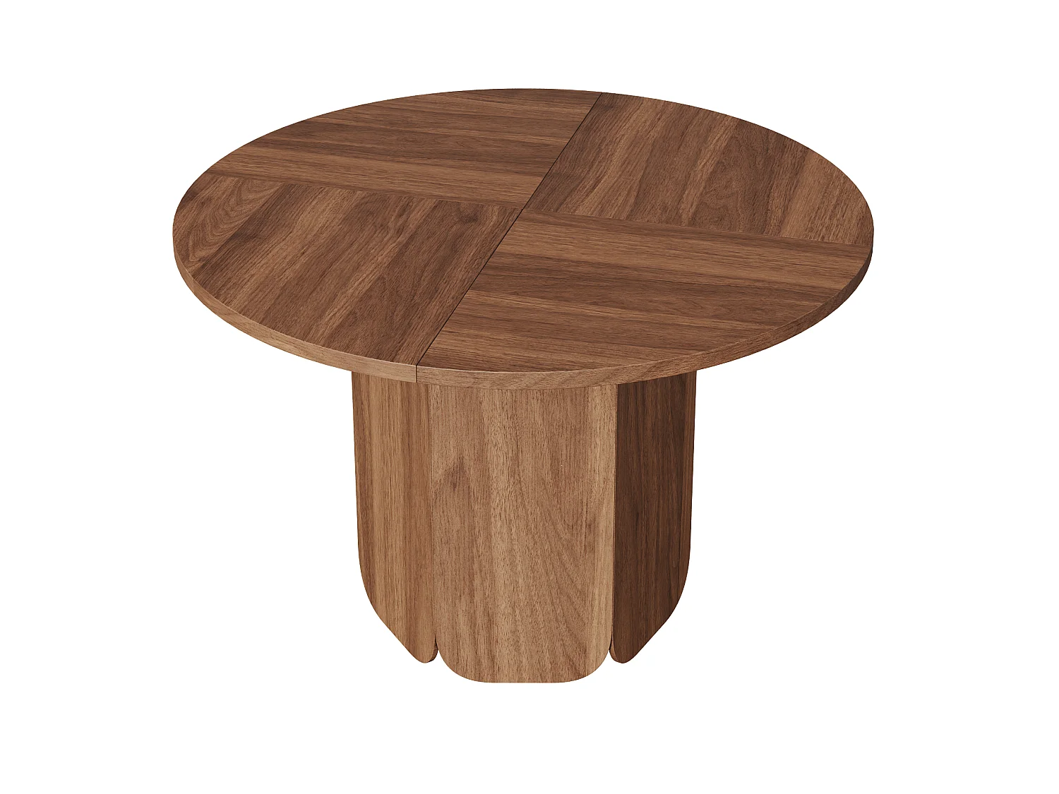 Runder Esstisch, 120 cm Durchmesser, für 4 bis 6 Personen, minimalistisches skandinavisches Design – MDF – 120 x 120 x 75 cm – Nussbaum