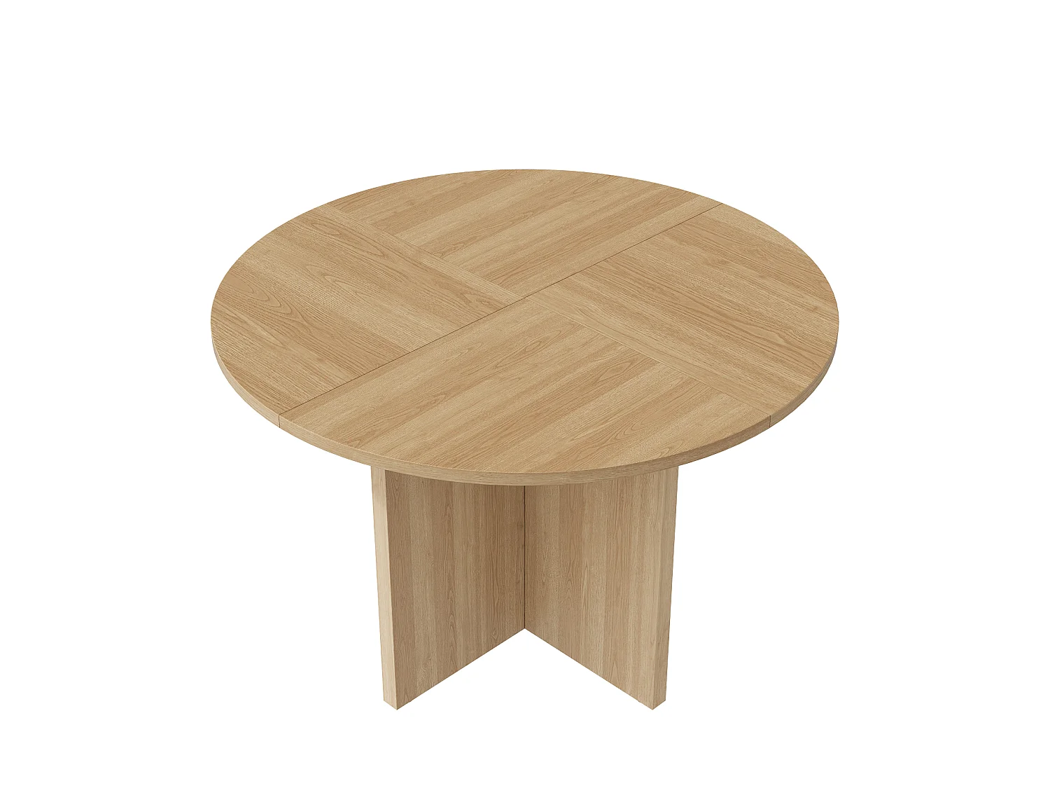 Table à manger ronde 120 cm pour 4 à 6 couverts avec design scandinave minimaliste - MDF - 120 x 120 x 75 cm - Chêne