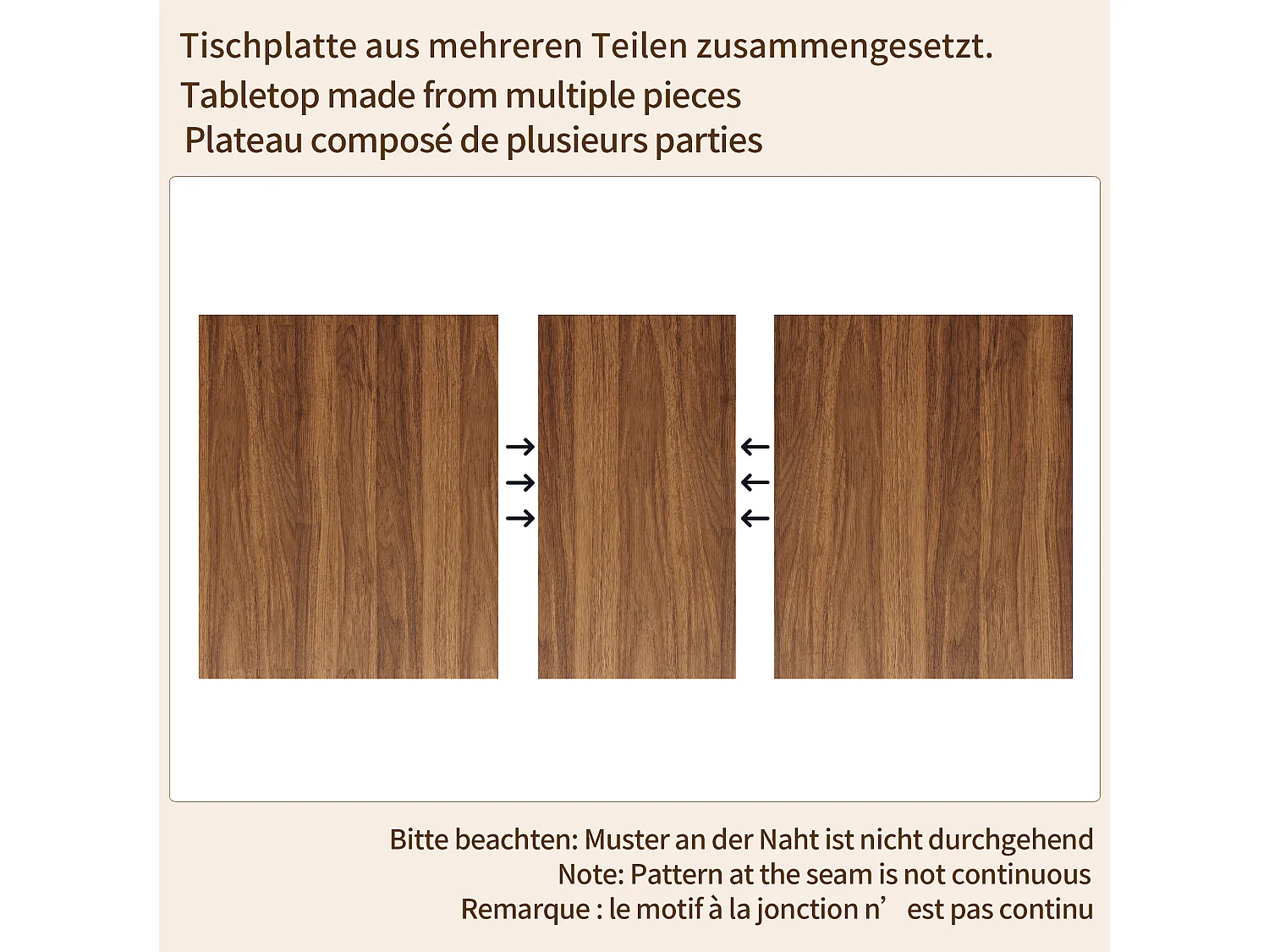Ausziehbarer Esstisch in Holzoptik mit verstellbaren, rutschfesten Füßen – MDF und Metall – 120/160 x 80 x 76 cm – Dunkelbraun