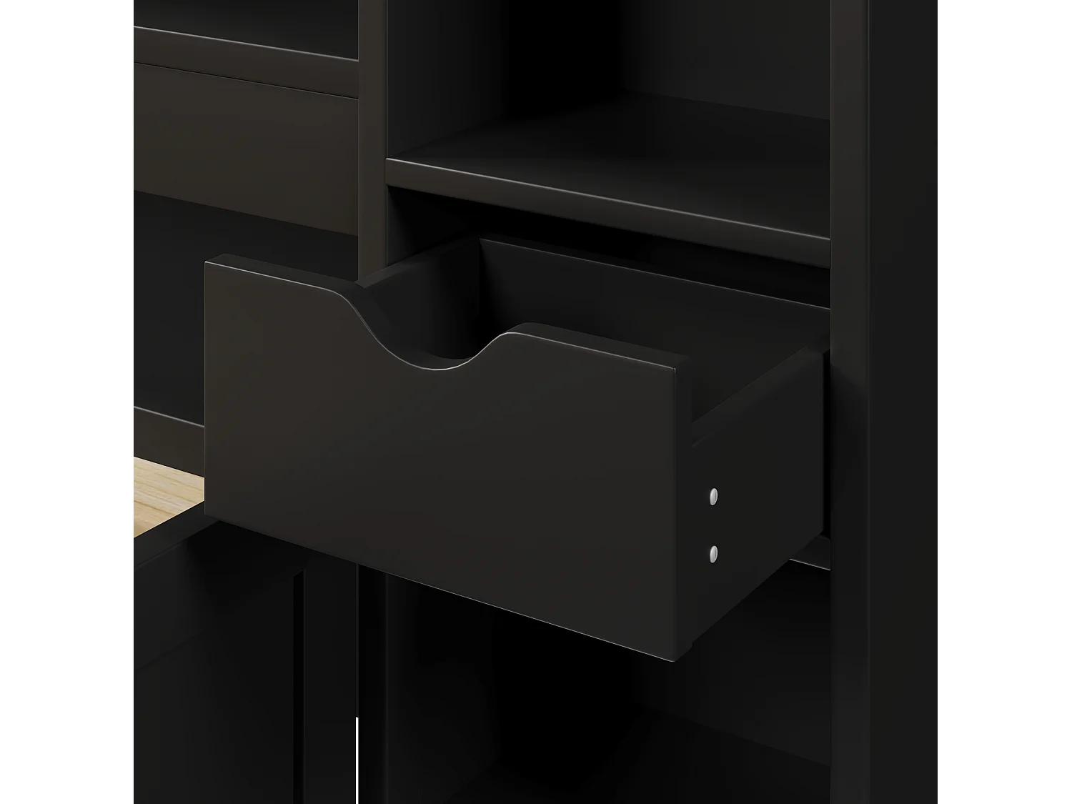 Łóżko 180 x 200 cm z zagłówkiem, 3 szufladami, oświetleniem LED i portem USB - MDF + sklejka - czarne (materac nie jest wliczony w cenę)