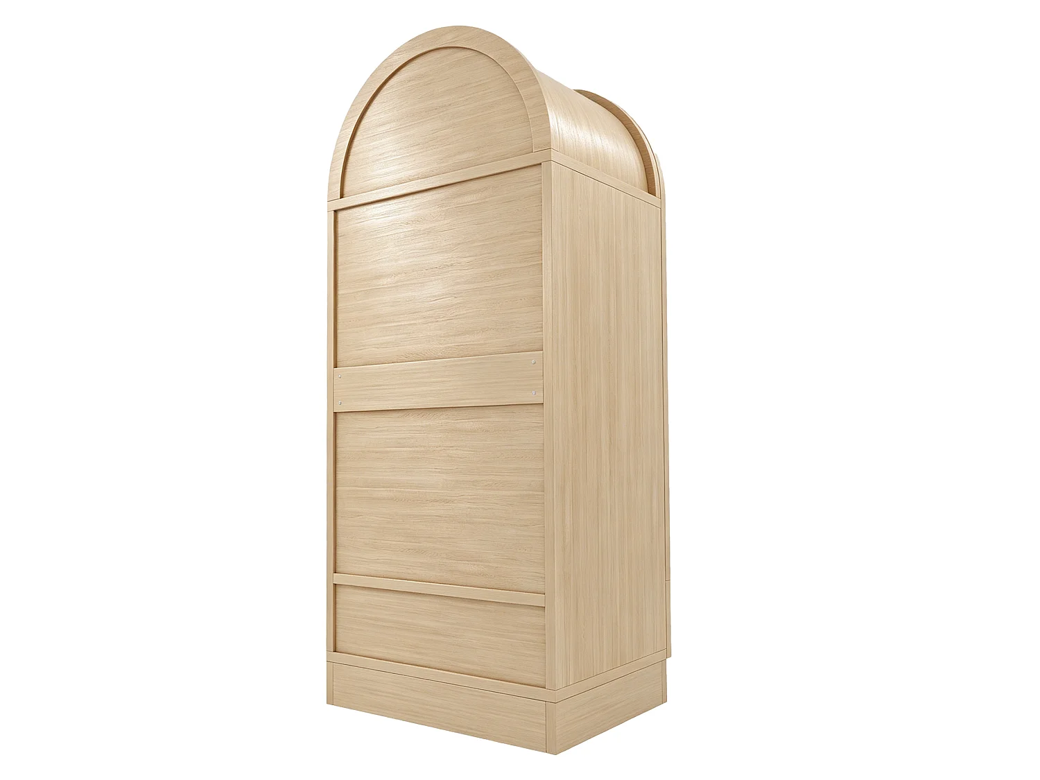 Armoire 2 portes avec portes effet rotin et 1 tiroir - Bois, métal, contreplaqué et MDF - 70 x 55 x 170 cm - Bois naturel