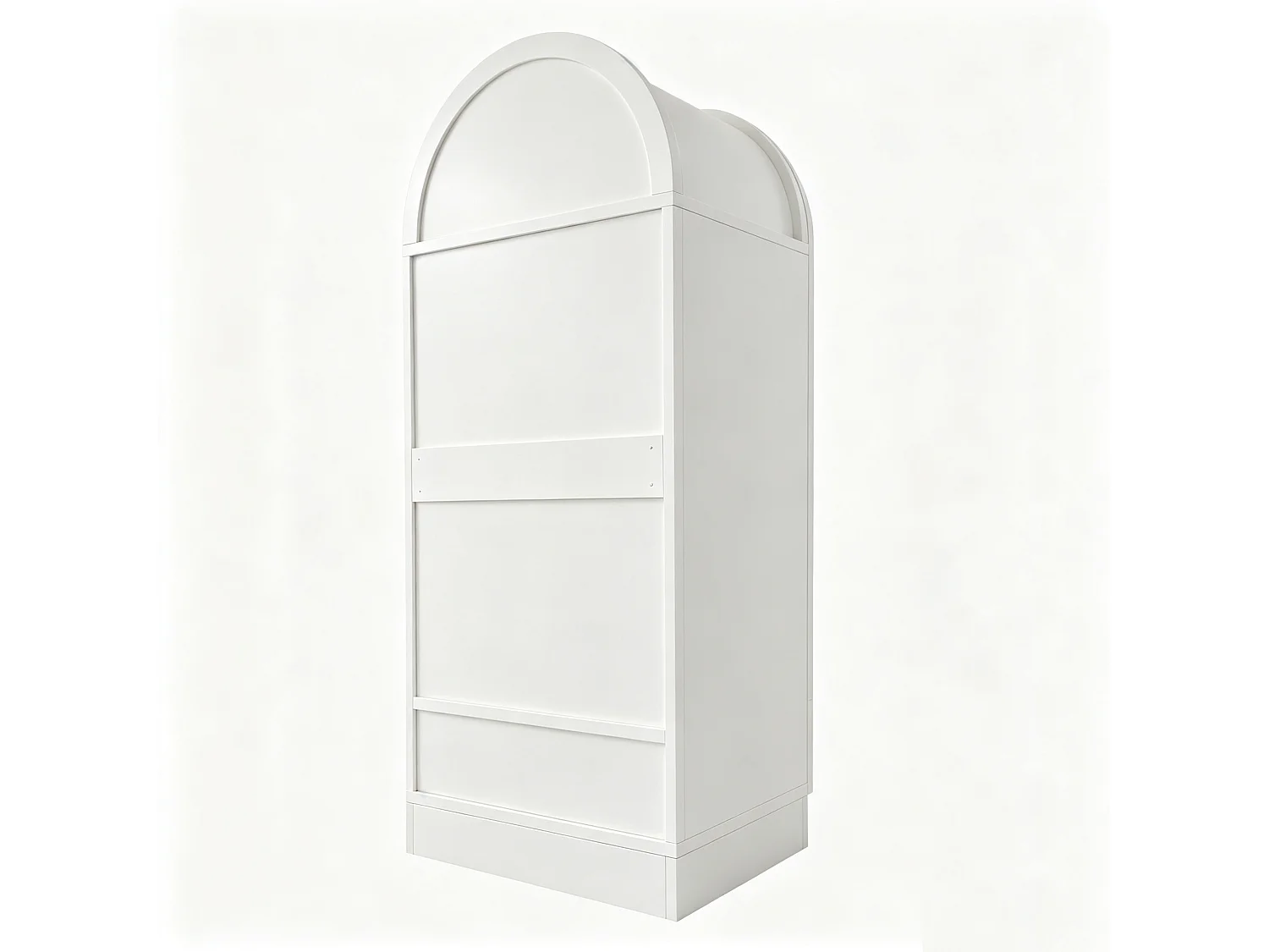 Guarda-roupa de 2 portas com efeito rattan e 1 gaveta - Madeira, metal, madeira compensada e MDF - 70 x 55 x 170 cm - Branco