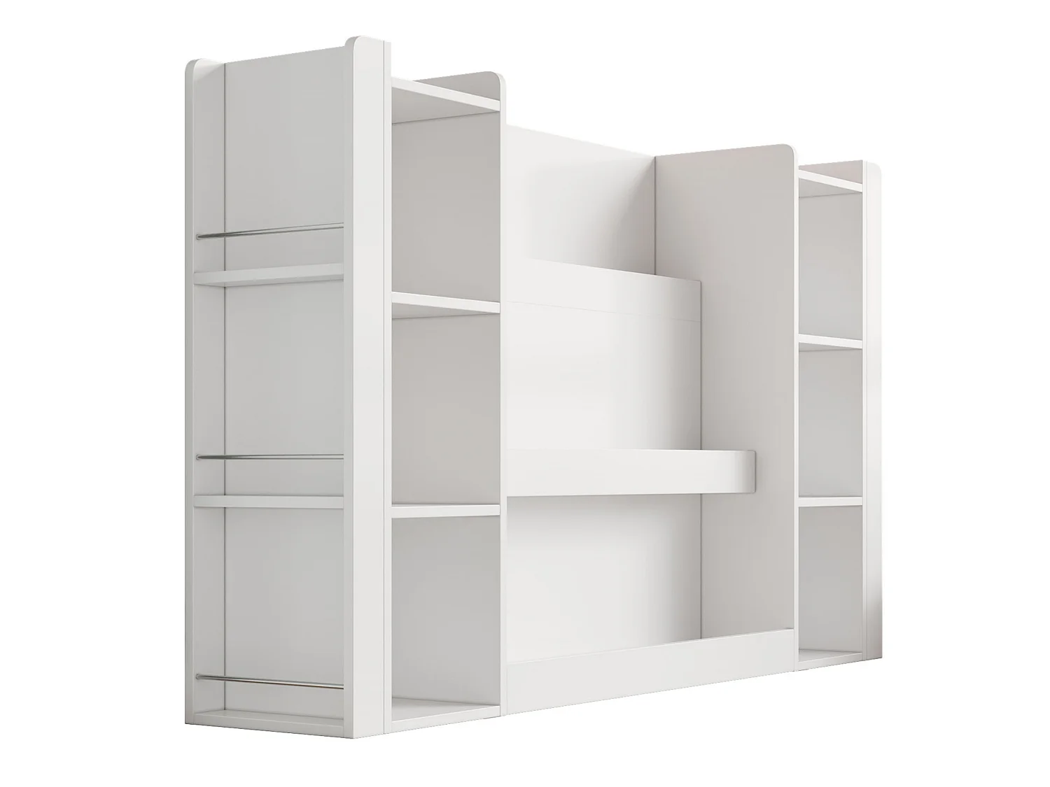 Estante com prateleira ilustrada - 140 x 30 x 95 cm - MDF - Design moderno - Branca