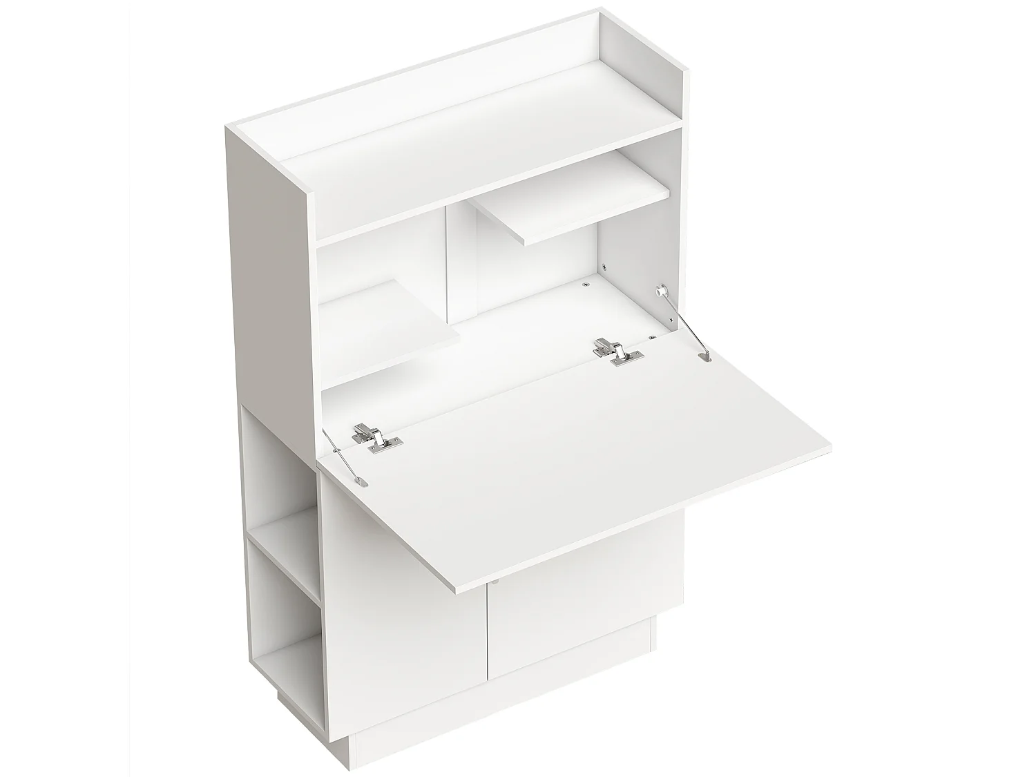 Bureau pliable design multi-rangement blanc