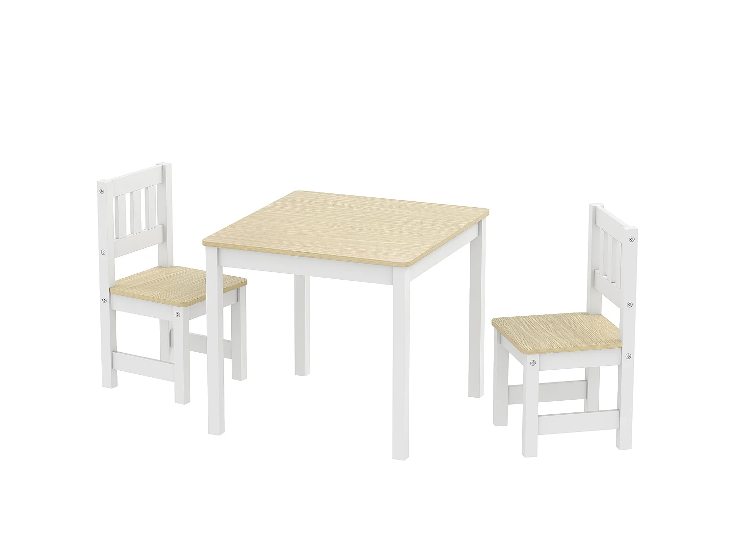 Ensemble table et chaises enfant en bois style nordique