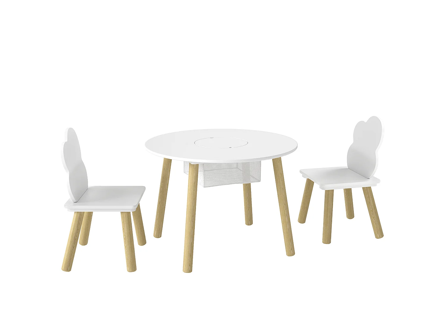 Ensemble table chaises enfant style nordique avec rangement