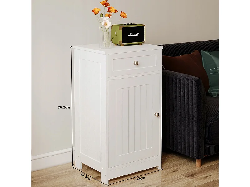 Komoda biała do biura salonu regał szafka z drzwiczkami szuflada loft 76 cm