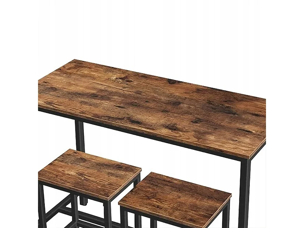Zestaw kuchenny stół barowy z 2 hokerami 100 cm styl loftowy industrialny