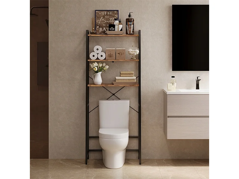 Szafka łazienkowa nad toaletę pralkę regał półka rustykalny brąz loft retro
