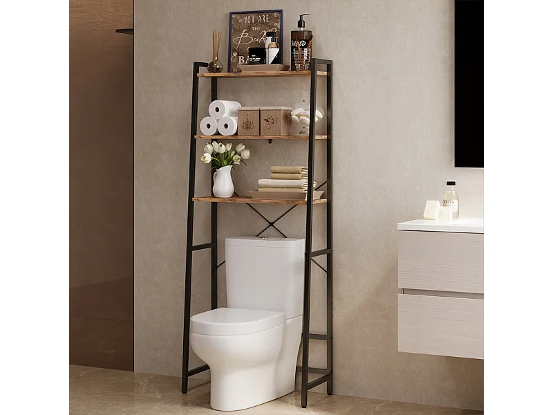 Szafka łazienkowa nad toaletę pralkę regał półka rustykalny brąz loft retro