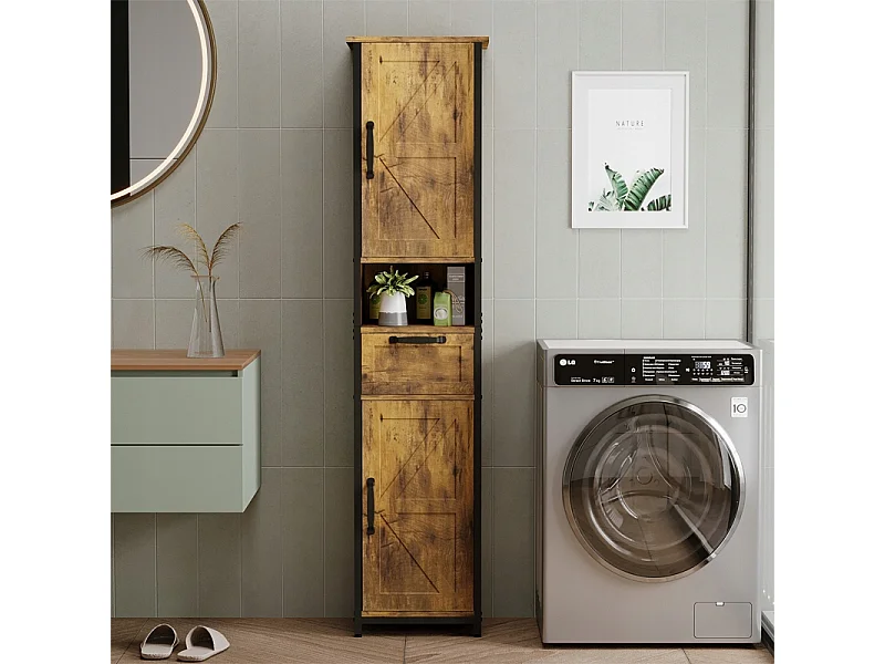 Szafka słupek do łazienki pokoju regał z szufladą półkami loft 169cm outlet