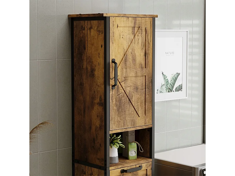 Szafka słupek do łazienki pokoju regał z szufladą półkami loft 169cm outlet