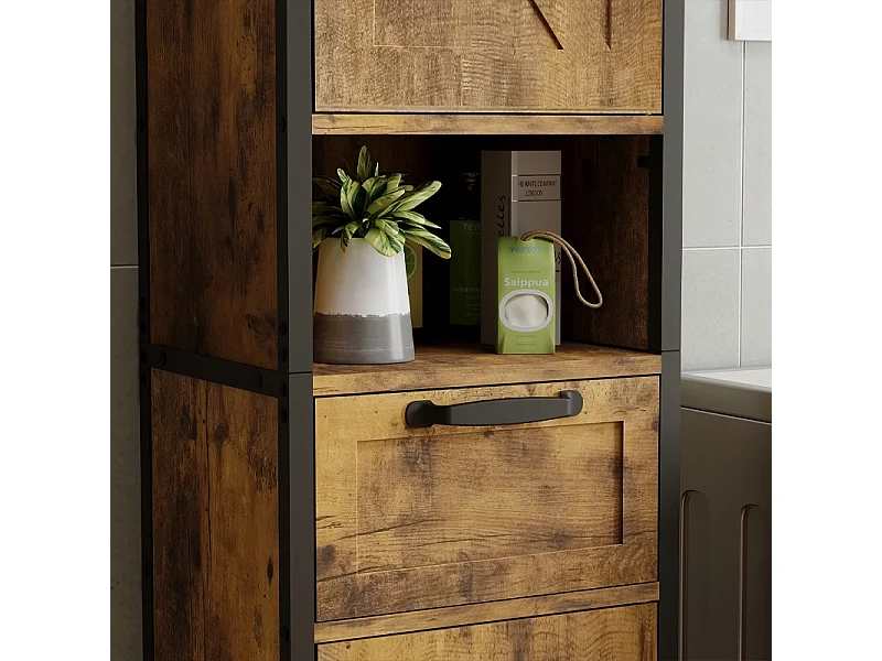 Szafka słupek do łazienki pokoju regał z szufladą półkami loft 169cm outlet