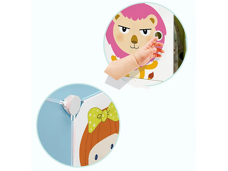 Armadio modulare scaffale guardaroba per bambini colorato per abiti giocattoli