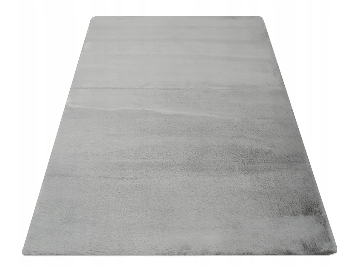 Plüschteppich hellgrau weich angenehm Kaninchenfell 300x200 cm XL