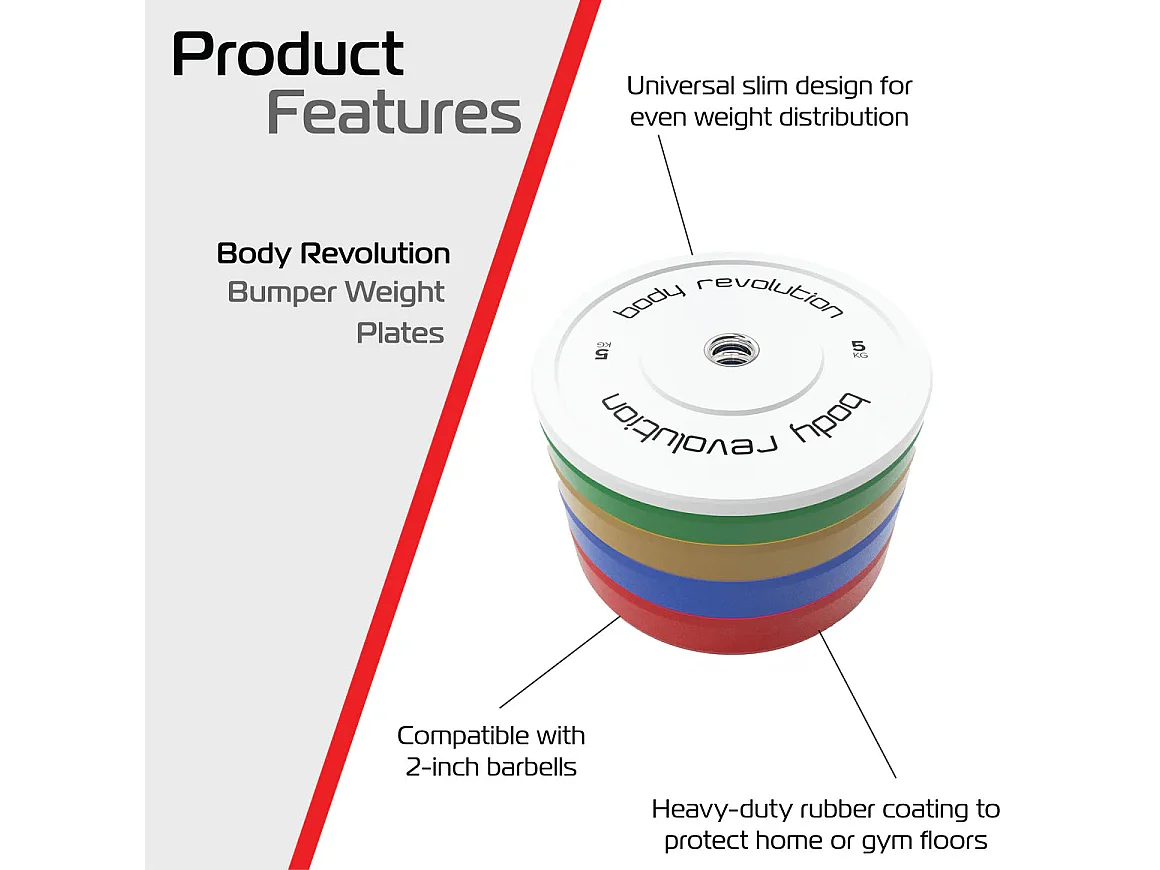 Body Revolution Olympic Bumper Plates Colour 15kg pair