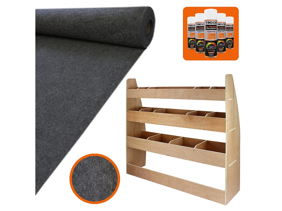 Doublure Intérieure Feutre Argent 11 m² Van & Rangement VW Caddy Maxi MDF