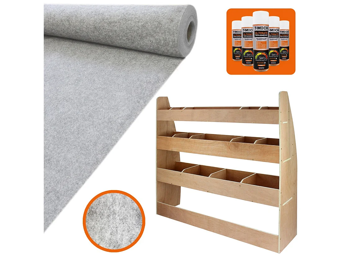 Doublure Intérieure Feutre Argent 11 m² Van & Rangement VW Caddy Maxi MDF