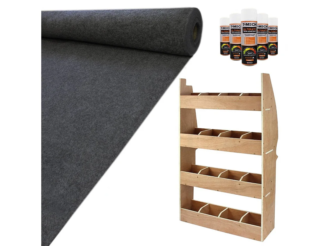 Doublure Intérieure Feutre Argent 11 m² Van & Rangement Citroën Berlingo MDF