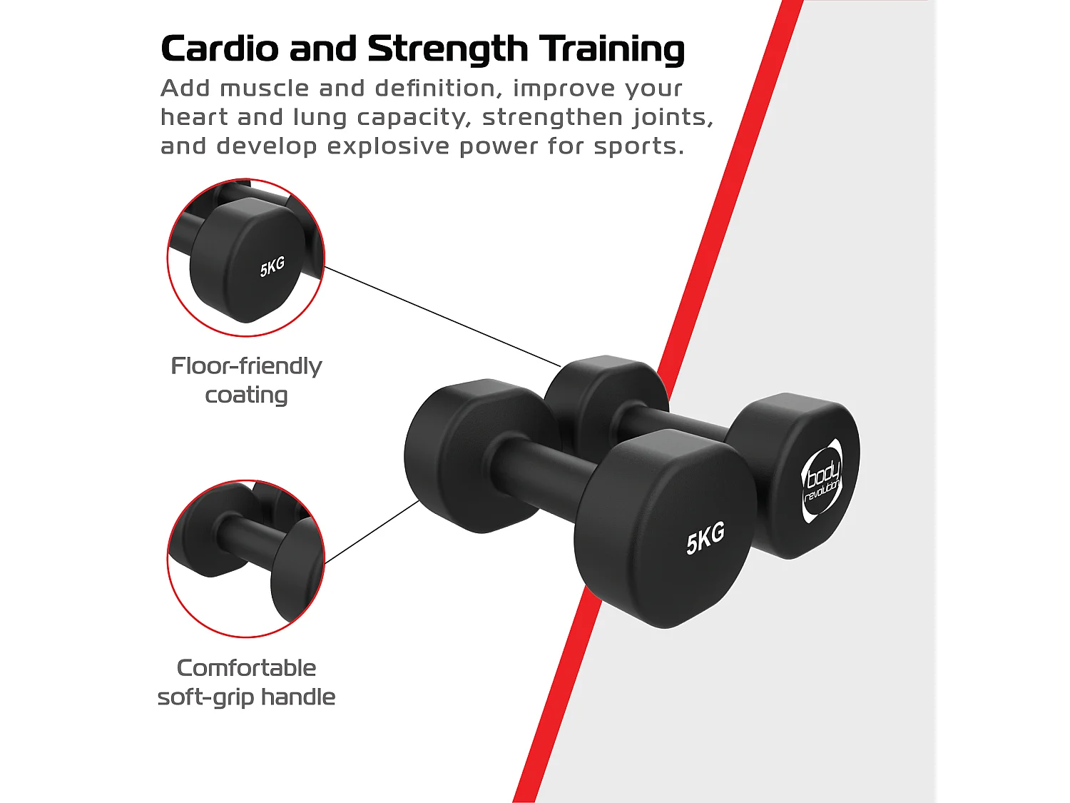 2 x 5KG Neoprene dumbbells