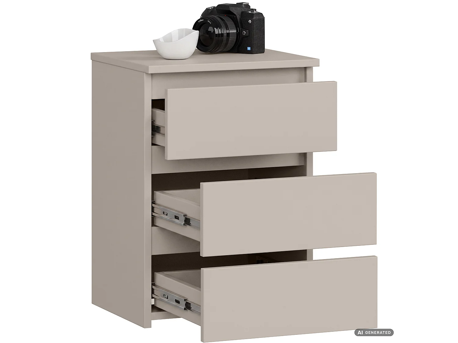 Table de chevet CL3 Cachemire 40 cm 3 tiroirs 40x35x57 cm