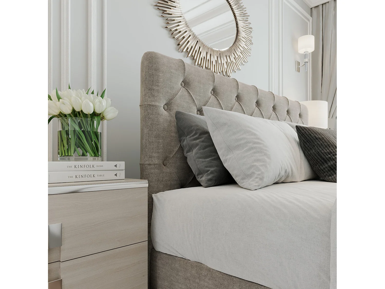 Boxspringbed GracePLUS-160x200cm met opbergbakken|Topper|Tweepersoonsbed|Gestoffeerd|Glamour|Vintage|met zilverkleurige poten 12 cm-Cappuccino