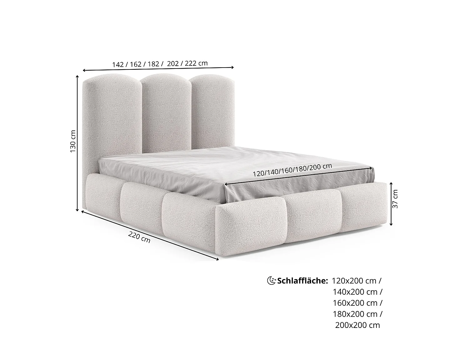 FURNISTAR Łóżko tapicerowane BAILEY z pojemnikiem na pościel| Bubble Bed 160x200|Łóżko dwuosobowe |Stelaż|Wygląd łóżka kontynentalnego|bez materaca-Czarny