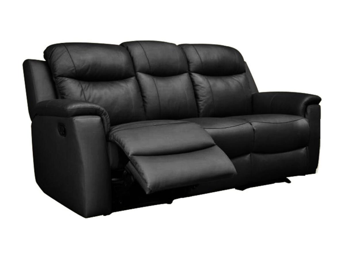 Relaxsofa Leder 3-Sitzer - Schwarz - EVASION günstig online kaufen