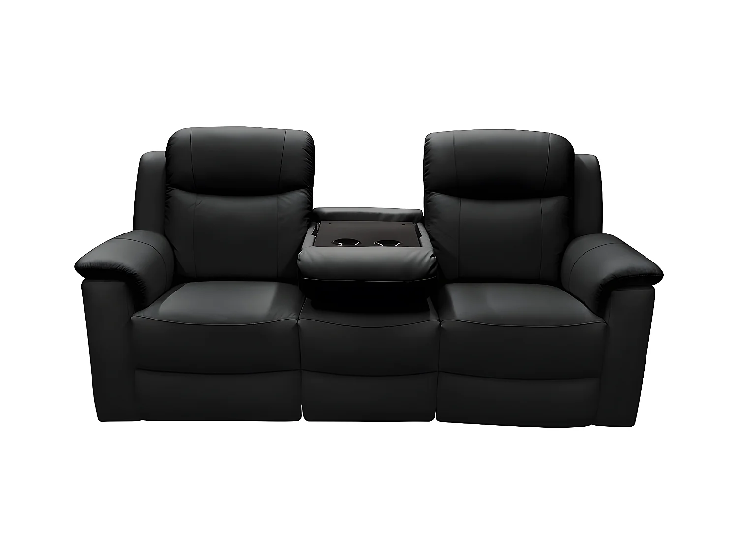 Relaxsofa Leder 3-Sitzer - Schwarz - EVASION