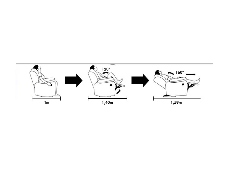 Relaxsessel Fernsehsessel Leder - Schwarz - EVASION