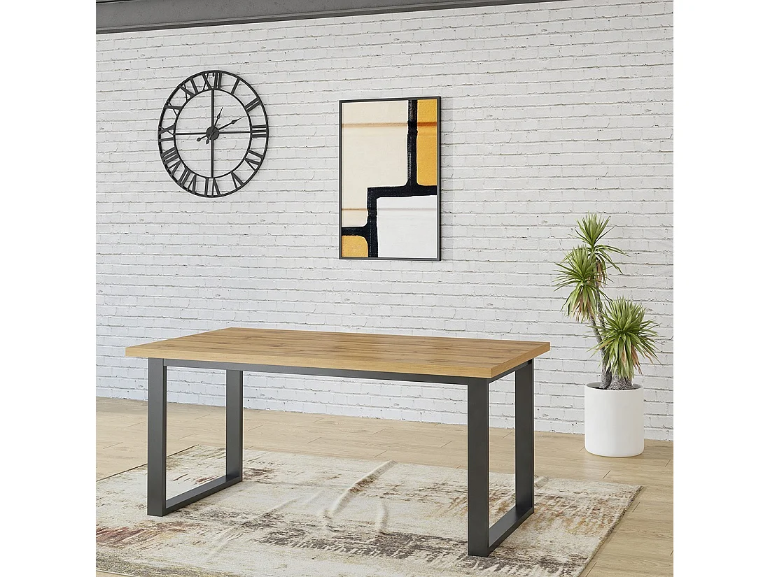 Tavolo 8 persone per sala da pranzo collezione MILO colore rovere.