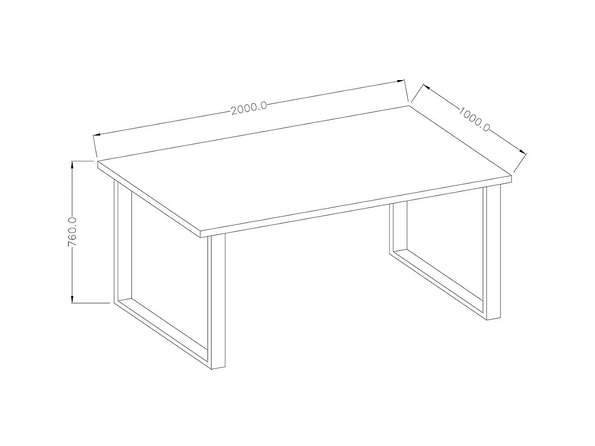 Tavolo 8 persone per sala da pranzo collezione MILO colore rovere.