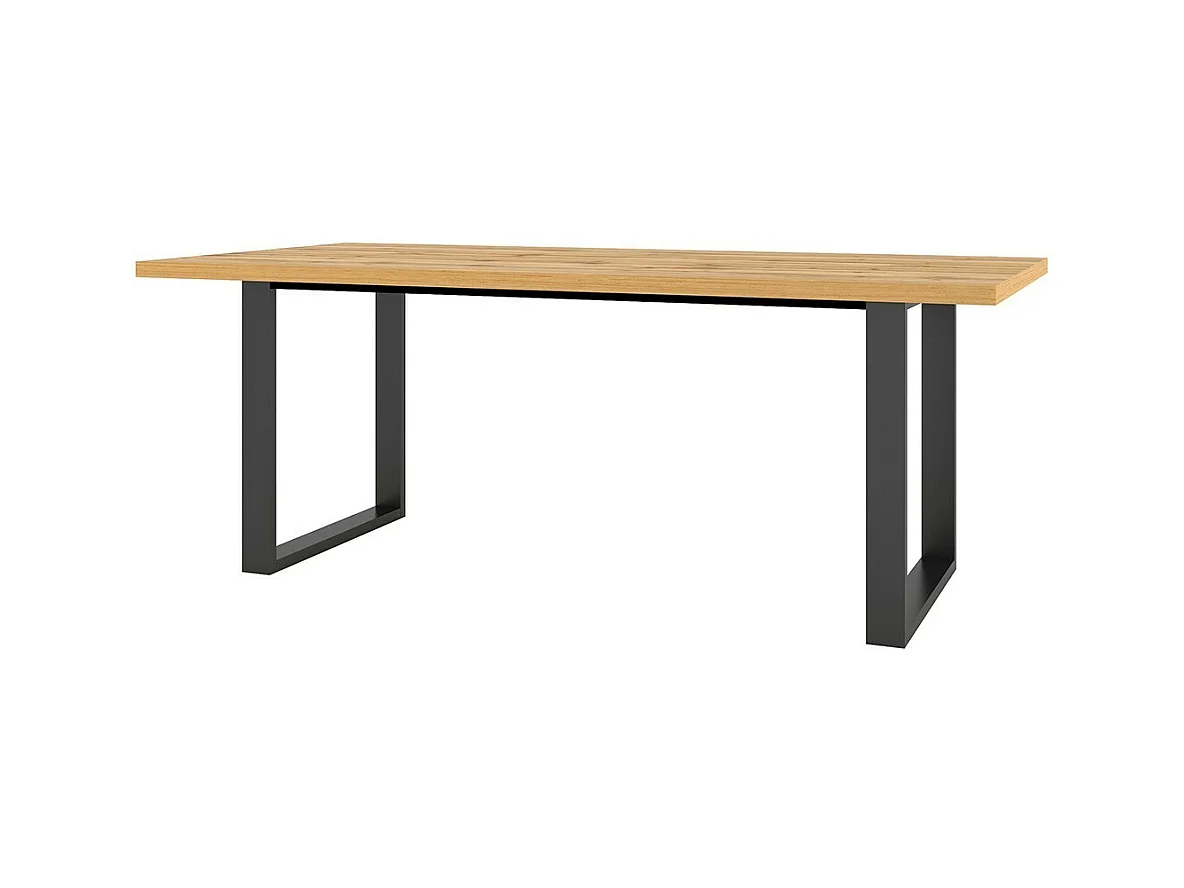 Tafel voor 8 personen voor eetkamer, collectie MILO, in eikenkleur.