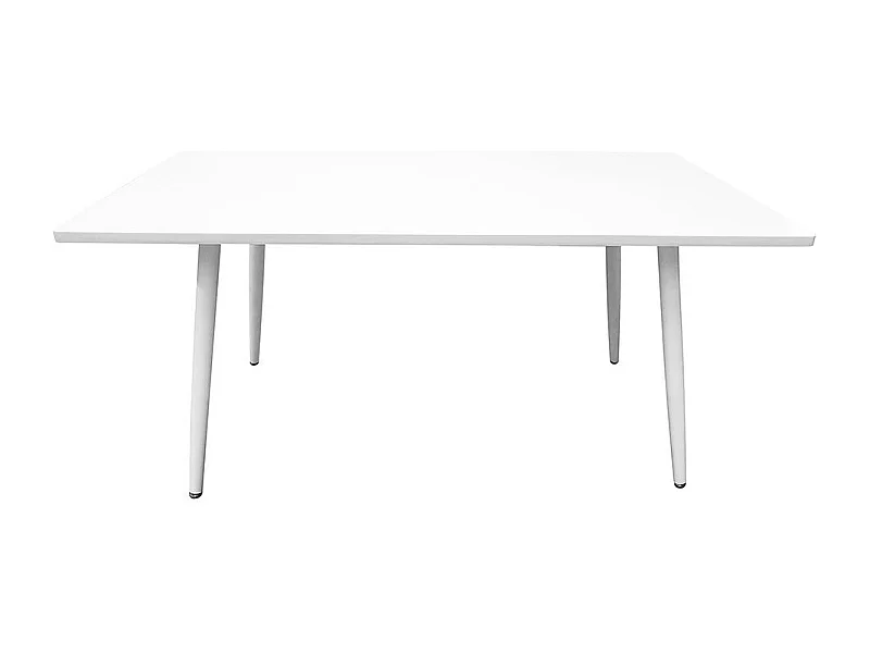 Tafel 200 x 100 Collectie RENNES met metalen poten en wit blad. Design tafel.