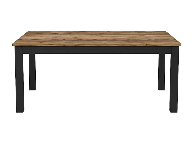 Mesa para 6 personas para comedor Colección DARWIN. Tablero color pino. Patas negras.