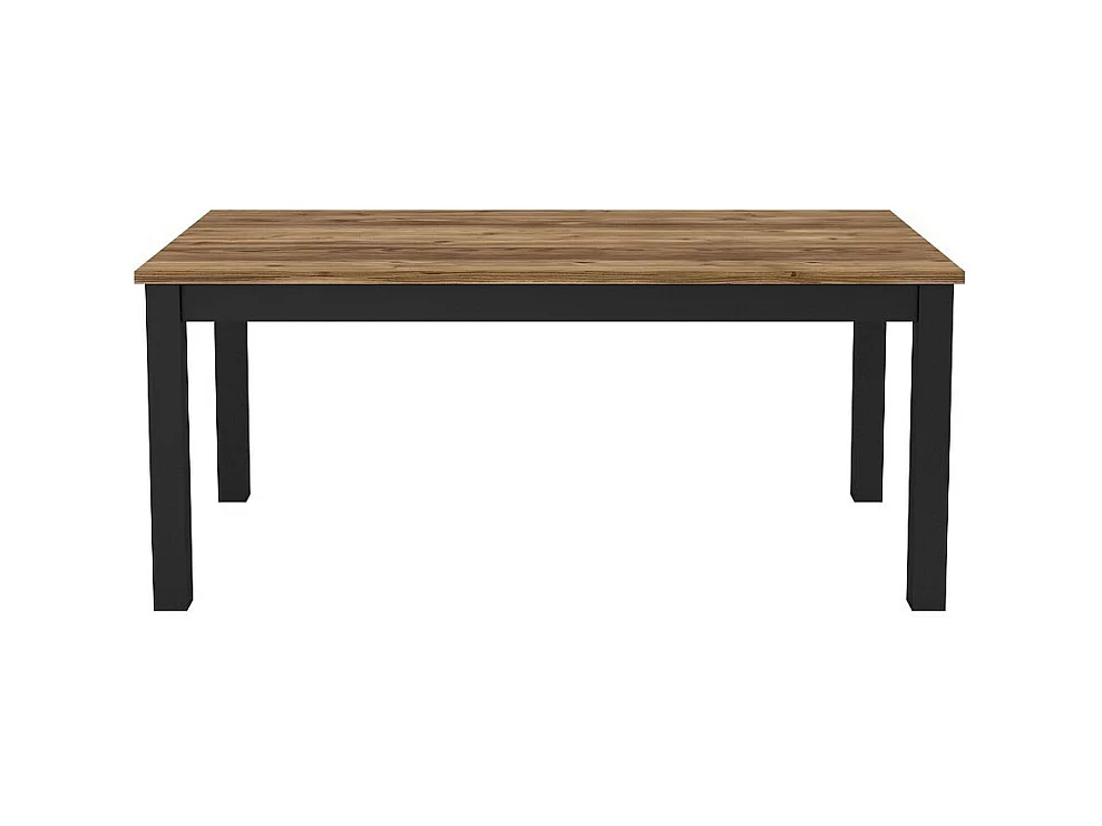 Mesa para 6 personas para comedor Colección DARWIN. Tablero color pino. Patas negras.