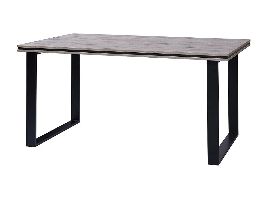 Table MALAGA - Style industriel - Coloris chêne Wellington avec pieds noirs - 180 x 90 x 78 cm