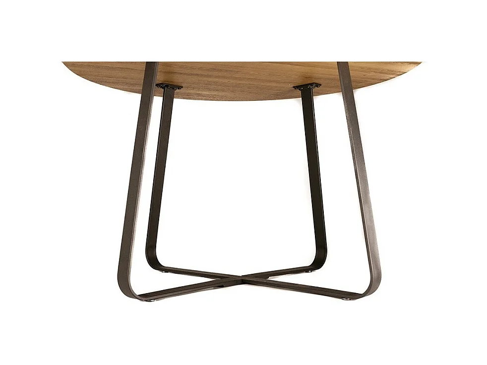 Ronde eettafel NOVES, ø120cm - bruin/zwart - Moderne stijl