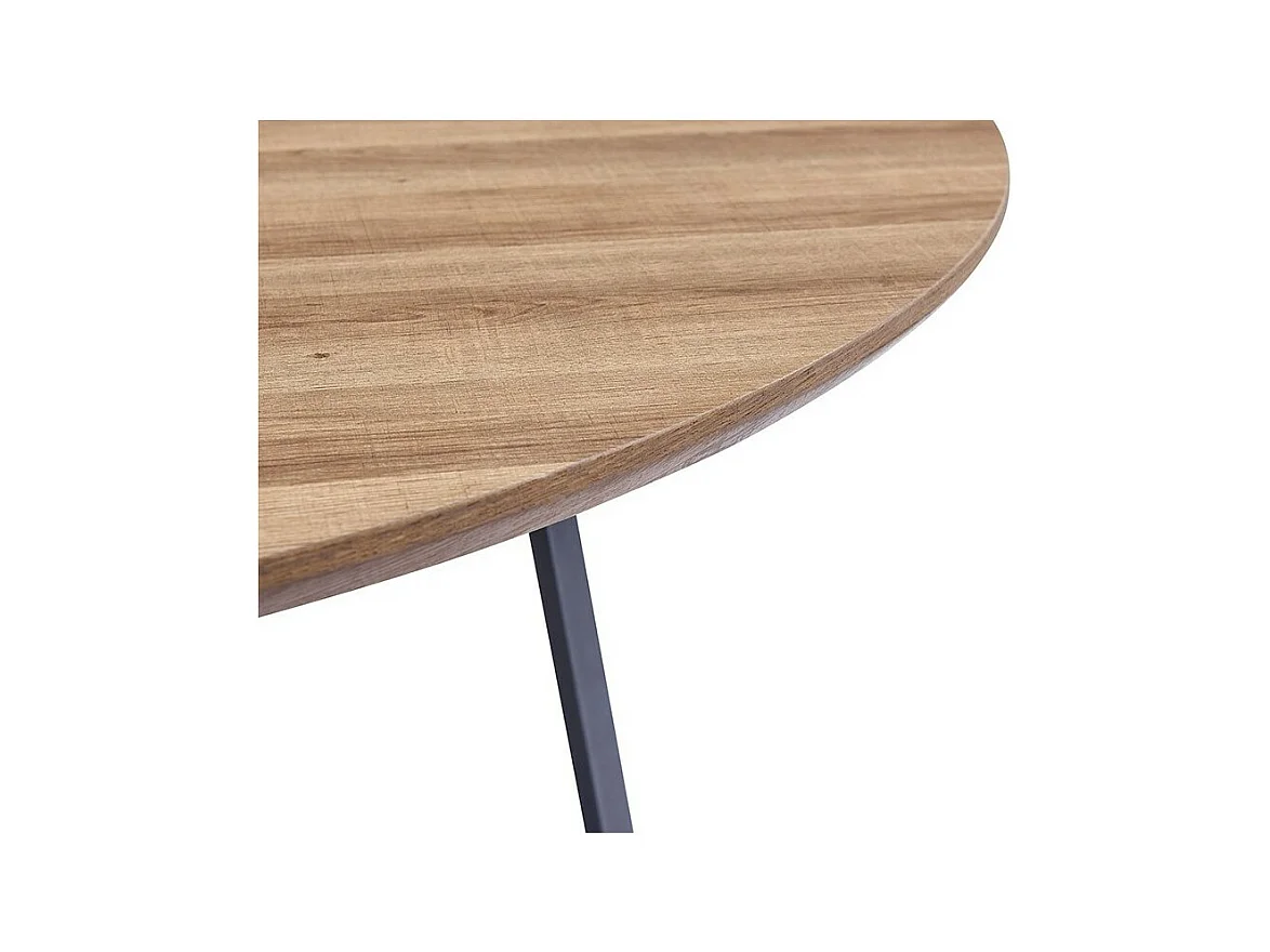 Ronde eettafel NOVES, ø120cm - bruin/zwart - Moderne stijl