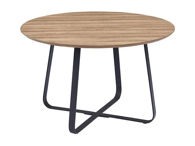 Ronde eettafel NOVES, ø120cm - bruin/zwart - Moderne stijl