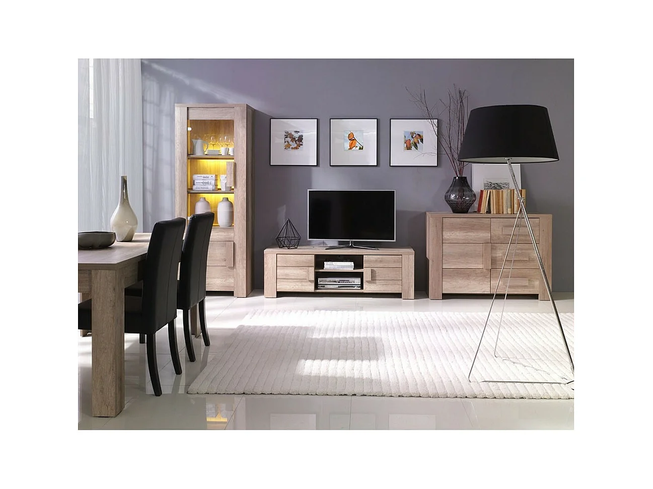 Niet uitschuifbare tafel 160 cm - Collectie ROMI - licht eiken