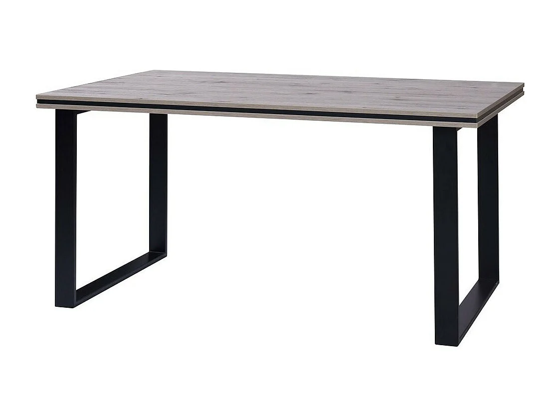 Table MALAGA - Style industriel - Coloris chêne Wellington avec pieds noirs - 160 x 90 x 78 cm
