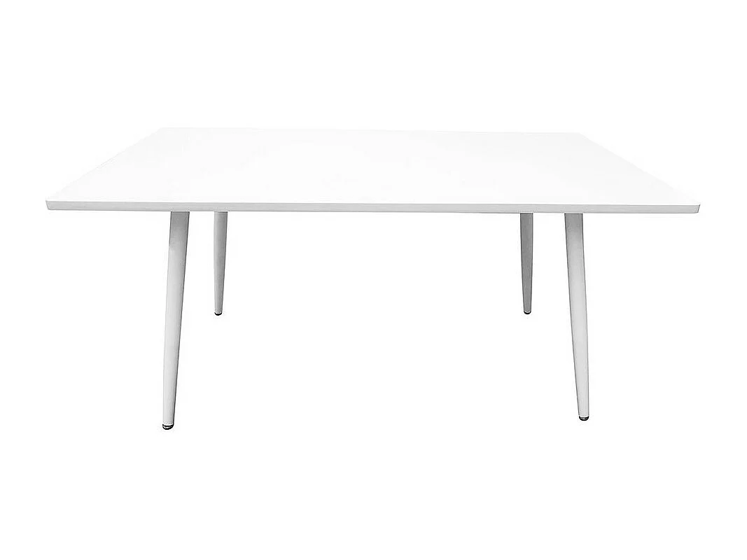 Table 160 x 90 Collection RENNES pieds métal et plateau blanc. Table design.