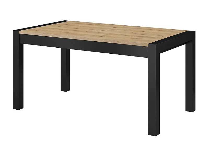 Mesa extensible para 10 personas para comedor colección TIVORA en color roble y negro.