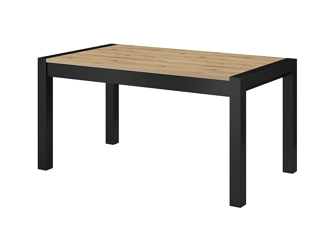 Mesa extensível para 10 pessoas para sala de jantar, coleção BOWIE, cor carvalho e preto.