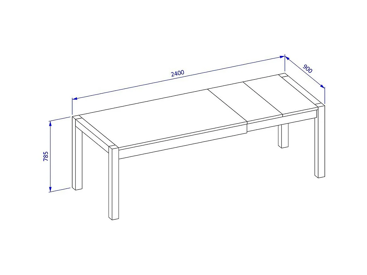 Mesa extensível para 10 pessoas para sala de jantar, coleção BOWIE, cor carvalho e preto.