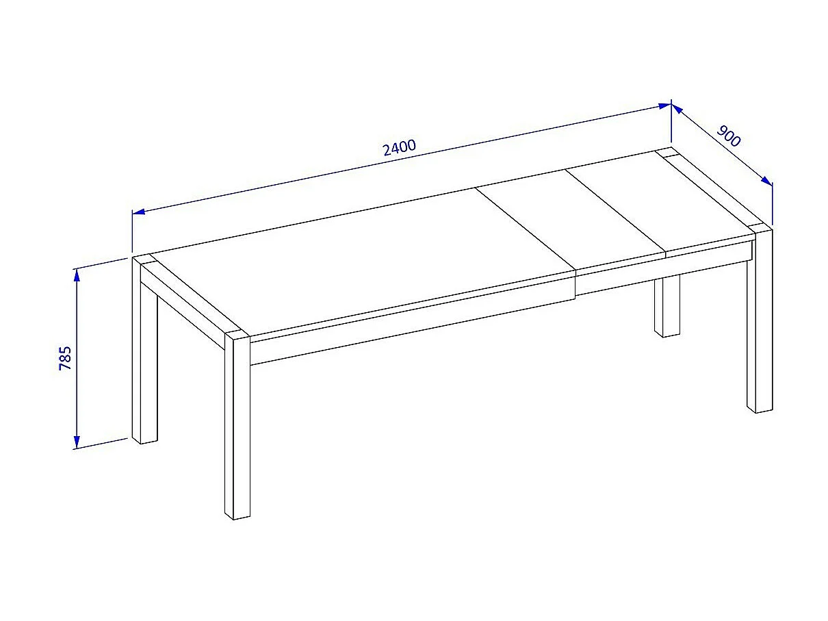 Mesa extensível para 10 pessoas para sala de jantar, coleção BOWIE, cor carvalho e preto.